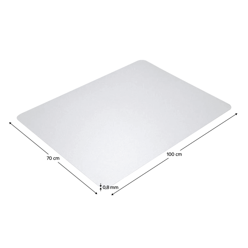 Schutzmatte unter dem Stuhl, transparent, 100x70 cm, 0,8 mm, ELLIE NEW TYPE 6