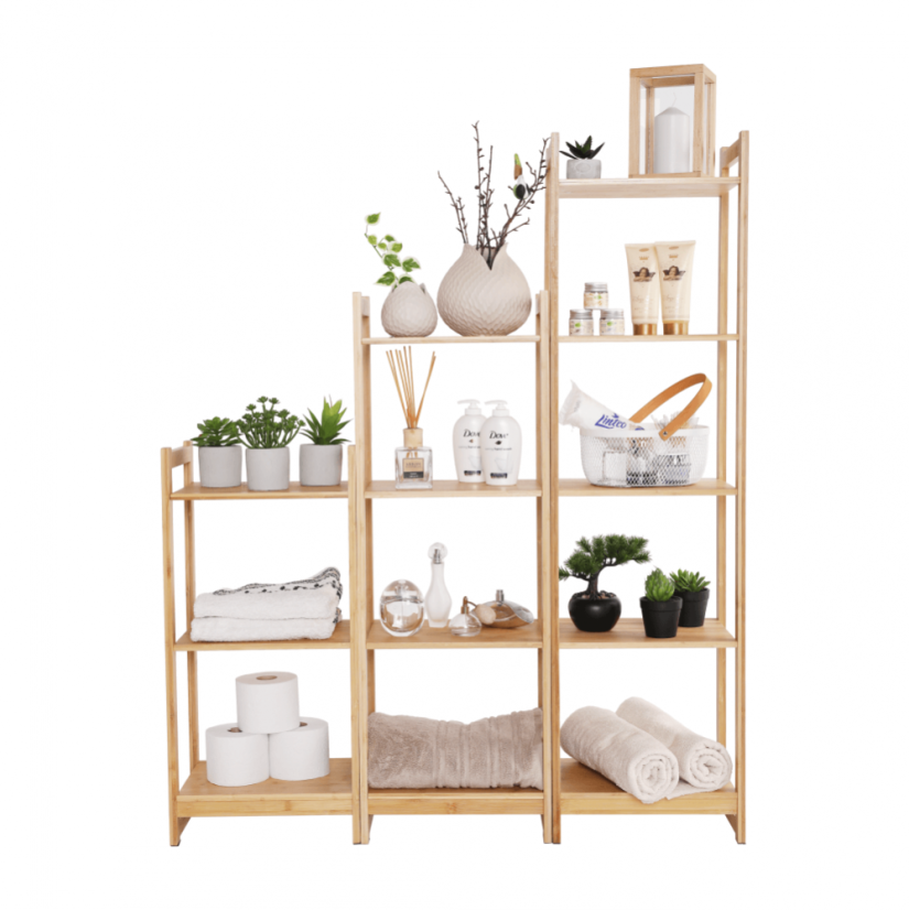 Regal mit 3 Ablagen, Naturbambus, IMPEROR TYP 1