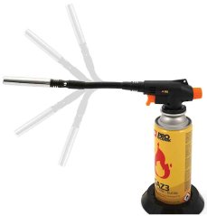 Lampa za lemljenje produžena, 360° za plinsku patronu 225 g, piezo paljenje, PRO-TECHNIK