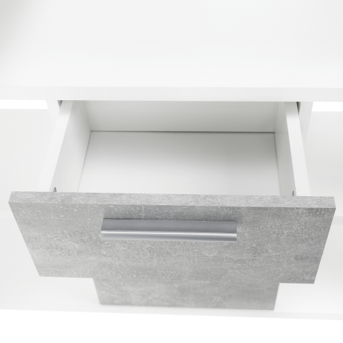 PC-Schreibtisch, Weiß/Beton, NOE NEU