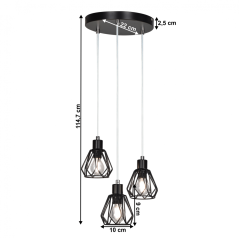 Visiaca lampa, čierna/kov, OKIRA TYP 1