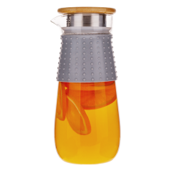 TEMPO-KONDELA GLAZO, vrč za vodo/čaj, 1200 ml, s pokrovom in cedilom
