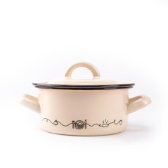 Emajlirana posuda + poklopac 14cm/1,0L Linea dekor