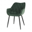 Dizajnerski fotelj, zelena tkanina Velvet, FEDRIS