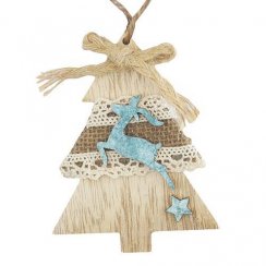 Ozdoba MagicHome Vánoce, Stromeček, závěsná, bal. 5 ks, 10 cm