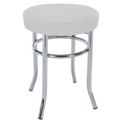 Hocker, Kunstleder weiß/chrom, IRENA