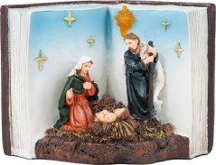 MagicHome Weihnachtsdekoration, Krippe im Buch, LED, Innenbereich, 13,5x8x9,5 cm
