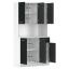 Komoda 6-drzwiowa, biało-czarna, PELION NEW (akce)