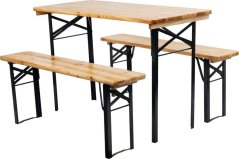 Pivski set DORTMUND Mini3, miza 117x56x76,5 cm, 2x klopi 117x25x46,5 cm, les 27 mm