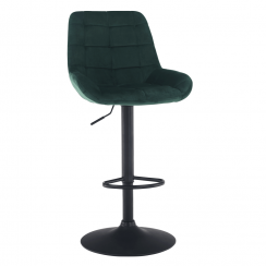Barski stol, temno zelena tkanina Velvet, CHIRO NEW