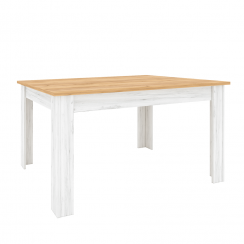 Blagovaonski stol, sklopivi, zlatni craft hrast/bijeli craft hrast, 135-184x86 cm, SUDBURY