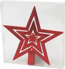 MagicHome Weihnachtsdekoration, 1 Stück, 20 cm, Stern, rot, für den Weihnachtsbaum