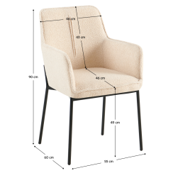Dizajnerski fotelj, bež/črna, REMOND