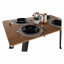 Jídelní stůl, dub/černá, 140x80 cm, PEDAL
