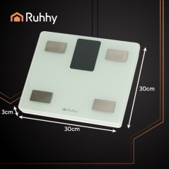 Ruhhy 20676 biela LCD analytická kúpeľňová váha (akce)