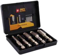 5-teiliger gebogener Schraubenausdreher-Satz, 6HRAN-Schaft, XL-TOOLS
