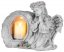 MagicHome Dekoration, Engel betend mit Kerze, 1xLED, Polyresin, für Grab, 28x13x21,5 cm