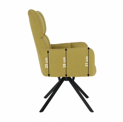 Dizajn okretna stolica, pistacija/crna, KOMODO