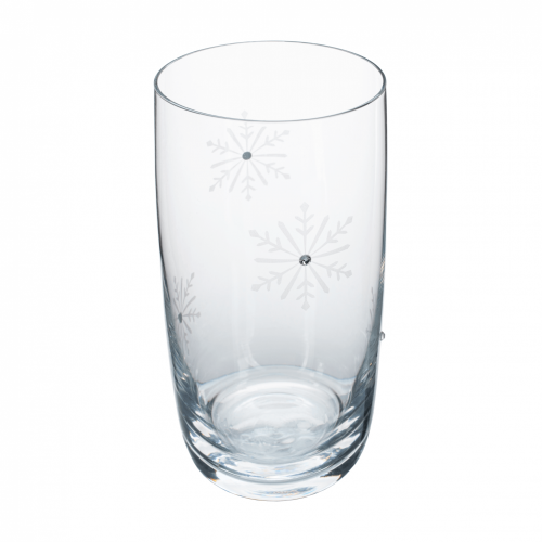 TEMPO-KONDELA SNOWFLAKE DRINK, kozarci za vodo, set 4, s kristali, 460 ml