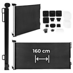 Ochranná výsuvná bezpečnostná brána 160 cm na schody a dvere čierna ECOTOYS