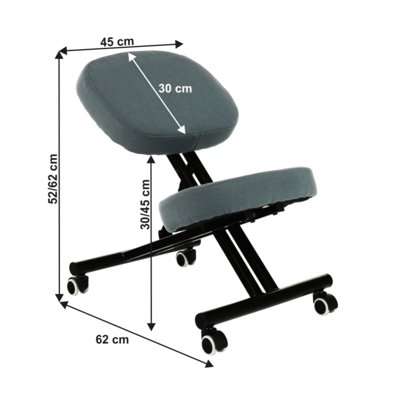 Ergonomska stolica za klečanje, svijetlo siva/crna, KILIAN