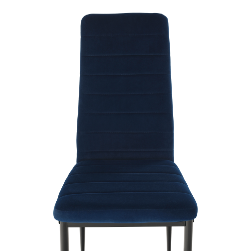 Stuhl, blauer Samtstoff/schwarzes Metall, COLETA NOVA