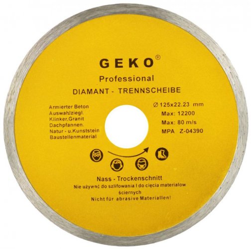 Disc diamant cu circumferință completă 125 x 22 x 1,9 mm, GEKO