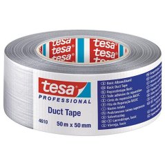 tesa® BASIC ljepljiva traka, ljepljiva, srebrna, tekstilna, 50 mm, L-50 m