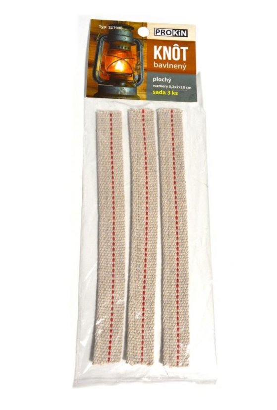 Docht flach 3-tlg. Set m. 2 cm / Länge 19 cm