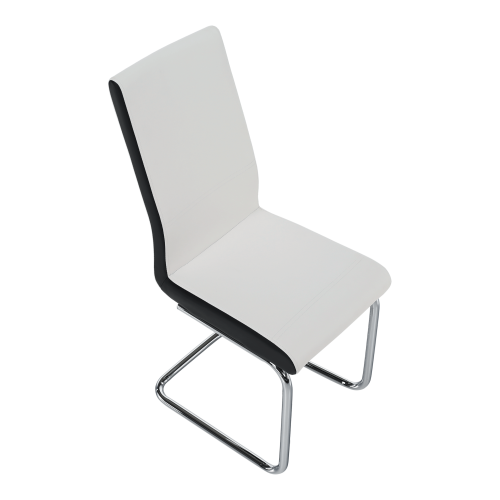 Jídelní židle, ekokůže bílá, černá/chrom, NEANA