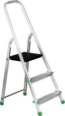 Rebrík ALW 3-stupňový jednostranný s plast. plošinkou