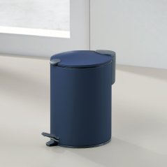 Kozmetický košík Mats kov tmavomodrý s tichým zatváraním 24,5 cm priemer 17 cm 3 l