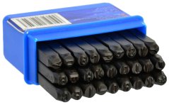 Zestaw stempli do metalu, 27 części, litery 4 mm, GEKO