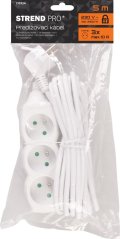 Kabel DG-F803B L-5 m, przedłużacz, biały, 3x gniazdo
