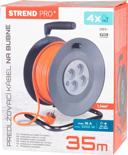 Kábel Strend Pro DG-FB04 35 m, predlžovací na bubne, prierez 1,5mm2