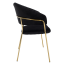 Designer-Esszimmerstuhl, schwarzer Samtstoff/Gold-Chrom-Gold, DASMIN TYP 1