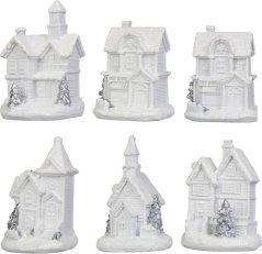 Dekorácia MagicHome Vianoce, domček, plast, 1xLED teplá biela, 6x6x8 cm, 2xLR44