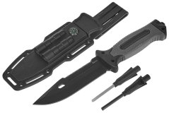 Nóż taktyczny BLACK Survival 275/135 mm z pochwą, GEKO