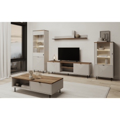 Komoda z półkami, kaszmir/dąb castello, EYCO 2D