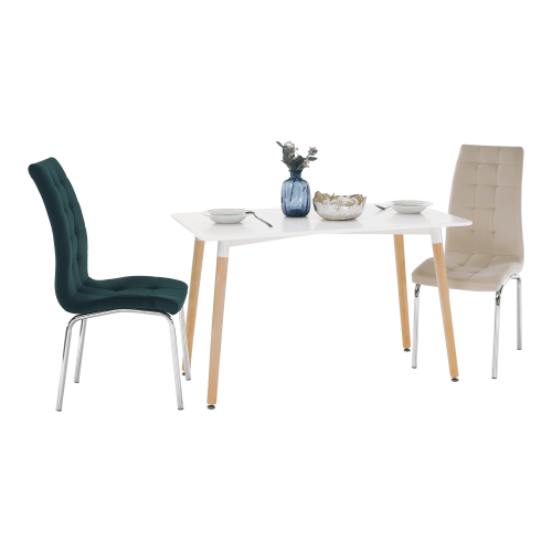 Blagovaonski stol, bijela/bukva, 120x70 cm, DIDIER 4 NOVO