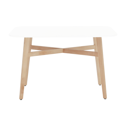 Blagovaonski stol, bijela/prirodna, 120x80 cm, CYRUS 2 NOVO
