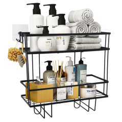 Fürdőszobai rendszerező, fekete, SABRINA