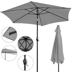 Parasol de balcon pliabil, reglabil, 210 cm, gri