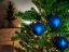 Globuri de Crăciun MagicHome, 6 buc, albastre, perle, pentru brad, 10 cm