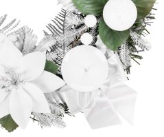 MagicHome Weihnachtskranz, Advent, weiß, 25 cm