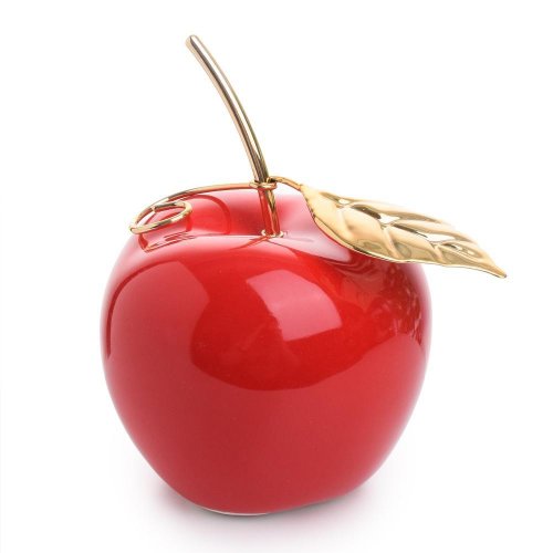 Dekoracija jabolko 9,5x9x11,5 cm rdeč porcelan