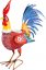 Dekoráció MagicHome Mecco, Rooster, bádog, színes, 50x19x54 cm