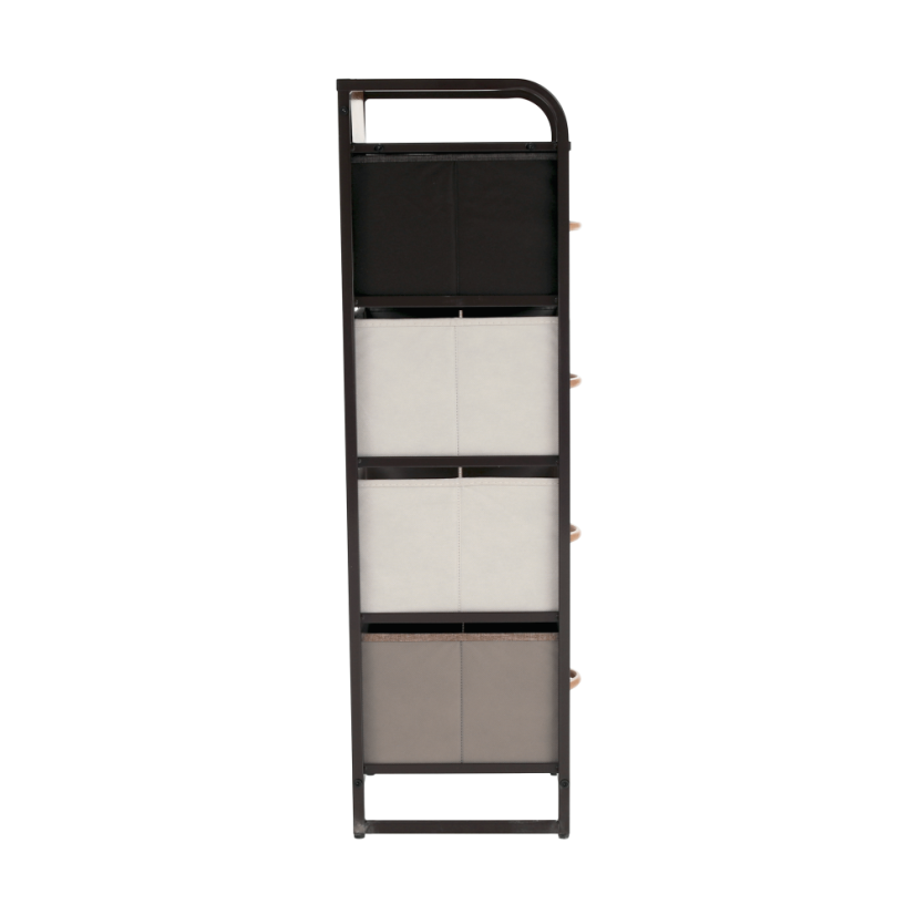 Kommode mit Stoffschubladen, beige/braun, HAZEL TYP 1