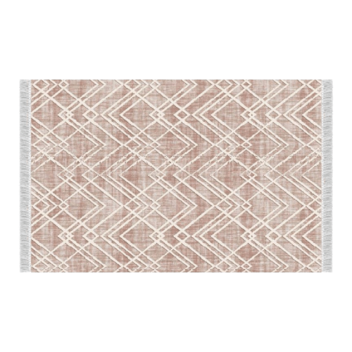 Oboustranný koberec, béžová/vzor, 80x150, NESRIN