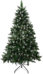 Stromček MagicHome Vianoce Albero, jedľa, zasnežené konce, so šiškami, 150 cm